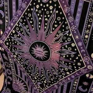 Celestial  Sun Moon Stars Wall Tapestry Art